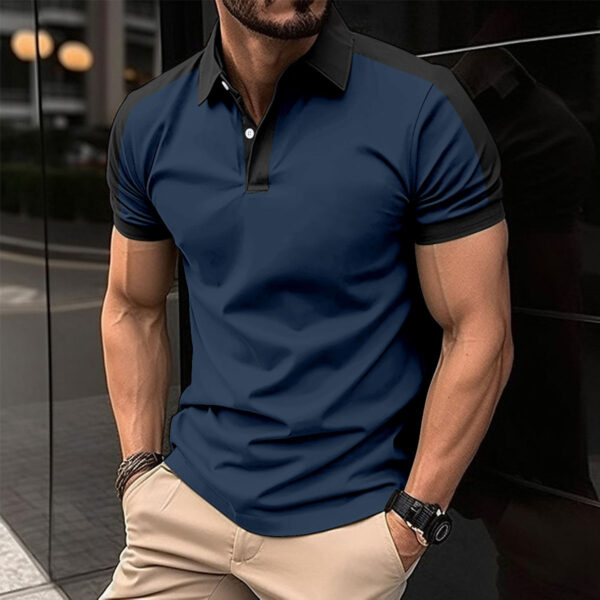 Men's Short Sleeve Business Shirt Summer Casual Polo Shirts - Image 7