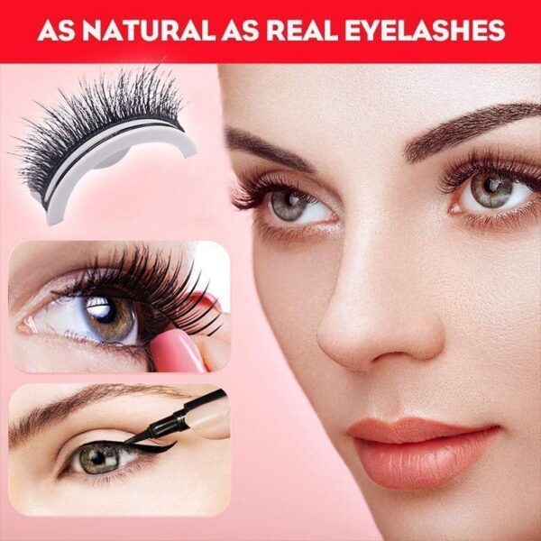 Reusable 3D Mink Lashes Natural False Eyelashes Self Adhesive Fake Glue Free Makeup Eyelash Extension Silk - Image 2