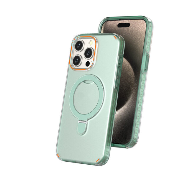 New Colorful Magnetic Bracket Phone Case With Holder Stand Cover For Magesafe Magnetic Transparent Wireless Charge Case For Phone - Image 9