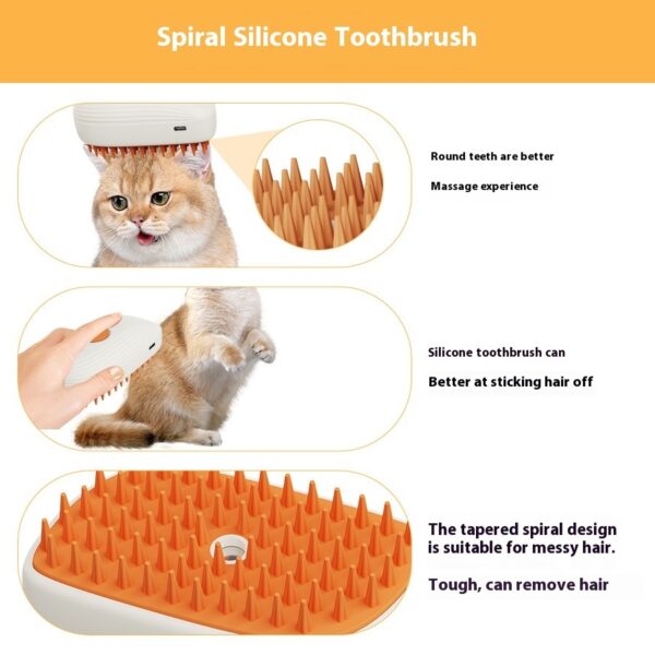 USB Rechargeable Pets Steam Brush Spray Massage Comb Pet Grooming Tools Cat Steam Comb Pet Products - Image 7