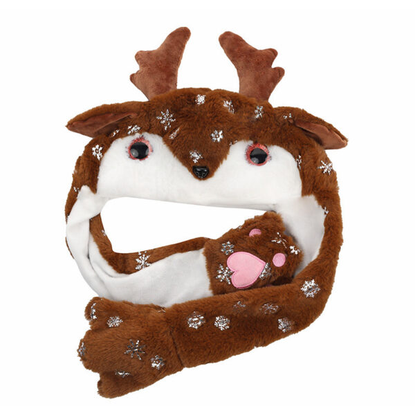 Novel Movable Christmas Hat Winter Cute Santa Claus Snowman Elk Hat - Image 4