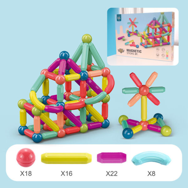 Big Size DIY Magnetic Construction Set Early Learning Constructor Variety Magnetic Rod Building Blocks For Children Toys Gift - Image 7