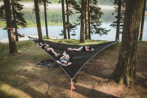 Multi-Person Hammock Three Point Design Portable Hammock Multi-functional Triangle Aerial Mat - Image 4