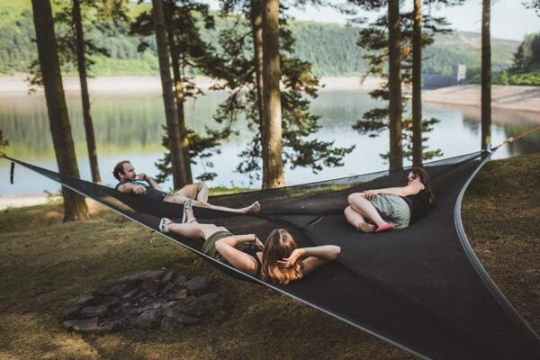 Multi-Person Hammock Three Point Design Portable Hammock Multi-functional Triangle Aerial Mat - Image 6