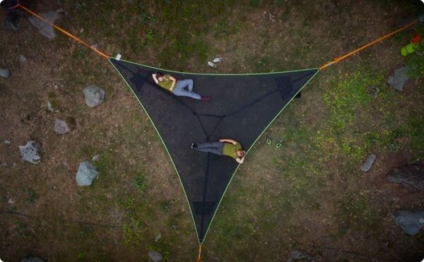 Multi-Person Hammock Three Point Design Portable Hammock Multi-functional Triangle Aerial Mat - Image 2