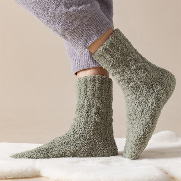 Winter Warm Fuzzy Coral Fleece Socks Women Men Velvet Thickened Home Sleepping Floor Socks - Image 4