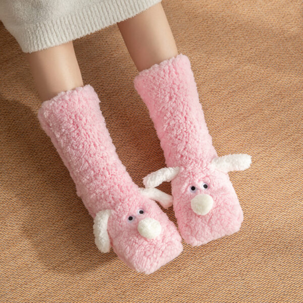 Cute Cartoon Dog Floor Socks Winter Warm Non-slip Plush Socks For Women - Image 2