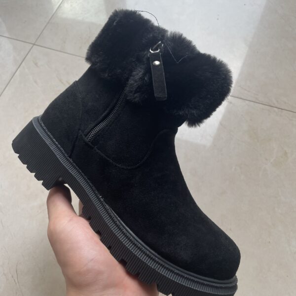 Warm Plush Boots Winter Fashion Side-Zipper Snow Boot For Women Outdoor Thickened Low-heelded Shoes - Image 7