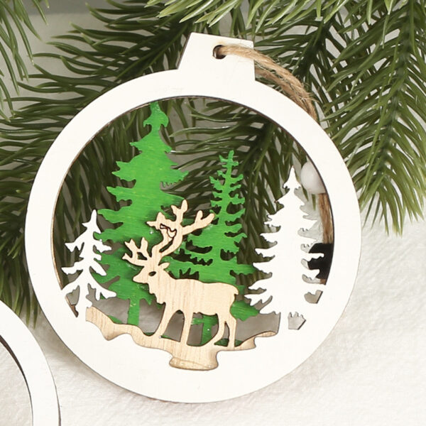 Creative Christmas Decorative Wood Products Small Pendant - Image 4