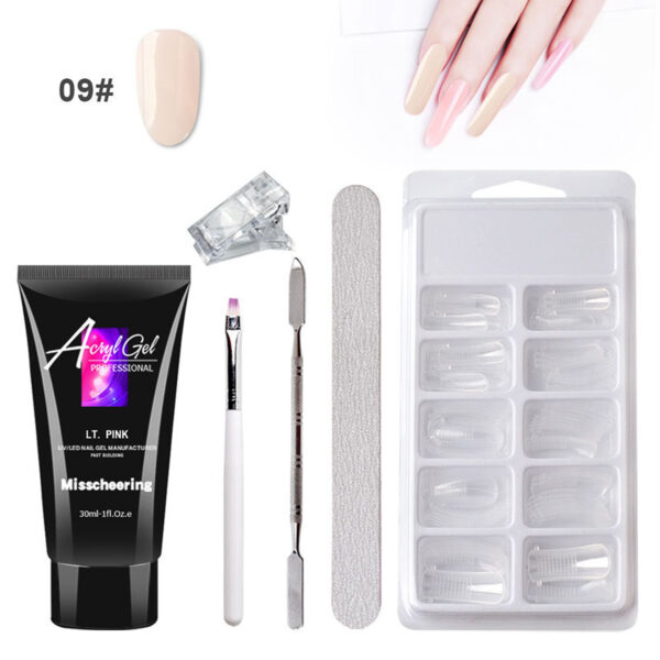 Painless Extension Gel Nail Art Without Paper Holder Quick Model Painless Crystal Gel Set - Image 10