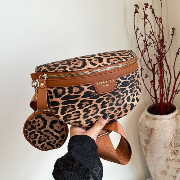 Women's Simple Fashion All-match Leopard Print Printed Shoulder Bag - Image 4