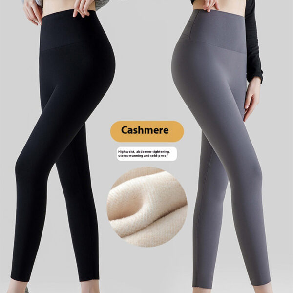 High Waist Cashmere Leggings Winter Warm Solid Plush Pants Fashion Slim Trousers Women Clothing - Image 2