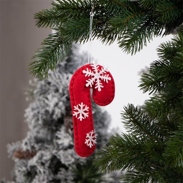 Christmas Decoration Products Crutch Shape Non-woven Felt Pendant - Image 4