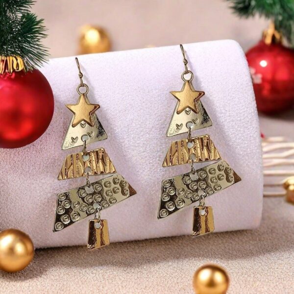 Christmas Tree Necklace And Earrings Fashion Pendant Necklace Suit Xmas Tree Earrings And Necklace New Year Jewelry - Image 2