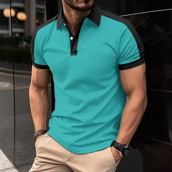 Men's Short Sleeve Business Shirt Summer Casual Polo Shirts - Image 8