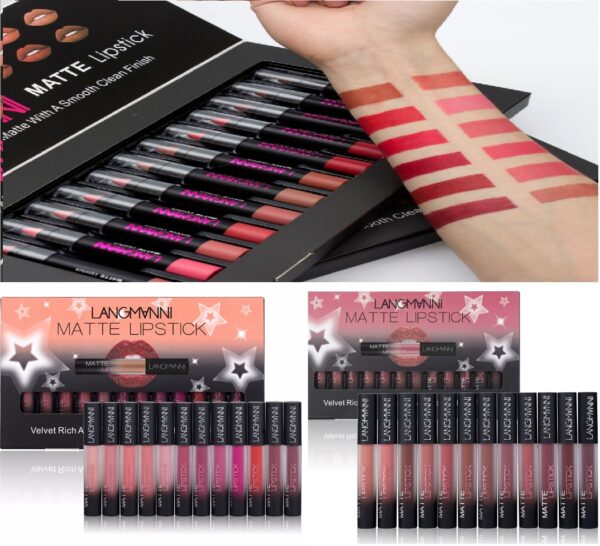 Matte Lipstick Waterproof Long-lasting Velvet Lipstick Set - Image 8