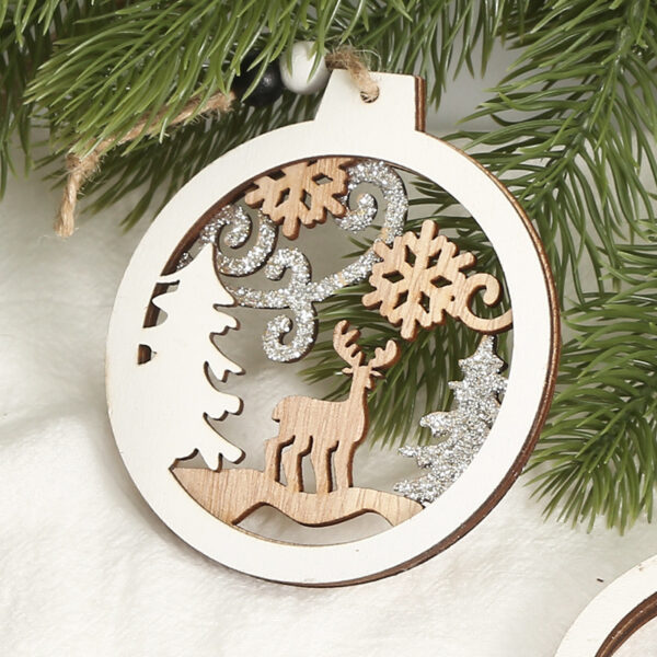 Creative Christmas Decorative Wood Products Small Pendant - Image 5