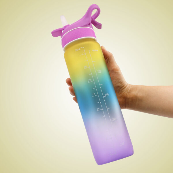 Water Bottle Scrub Bounce Cover Straw Space Cup Sports Water Bottle - Image 9