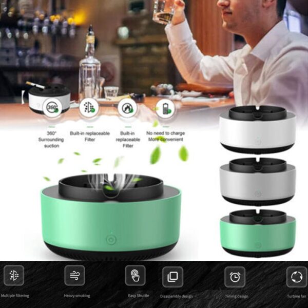 Smoke Removal Air Purification Ashtray Anion Purification Practical Automatic Purifier Ashtray Portable Gadgets For Car Ashtray - Image 3