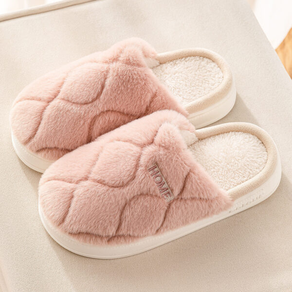 Plush Slippers Winter For Women Indoor Floor Bedroom Home Slipper Warm Solid House Shoes Men Couple - Image 5