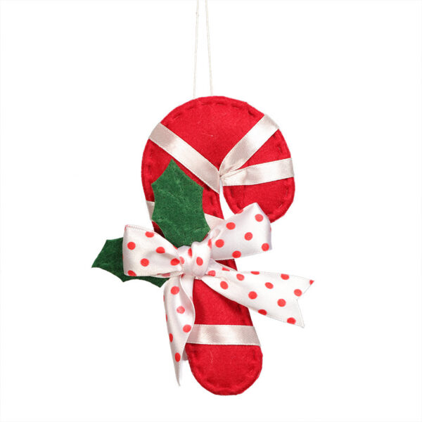 Christmas Decoration Products Crutch Shape Non-woven Felt Pendant - Image 3