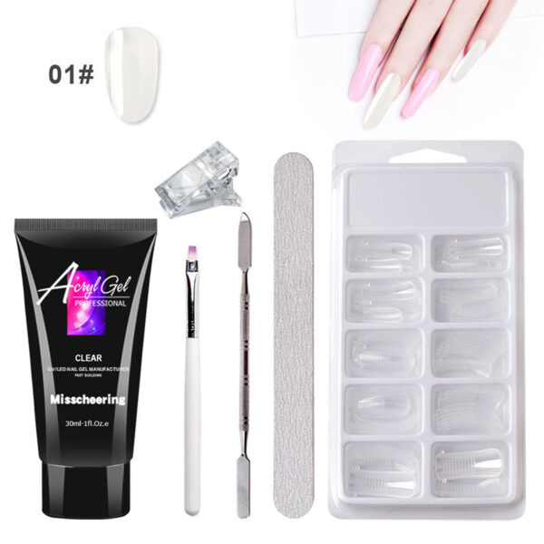 Painless Extension Gel Nail Art Without Paper Holder Quick Model Painless Crystal Gel Set - Image 3