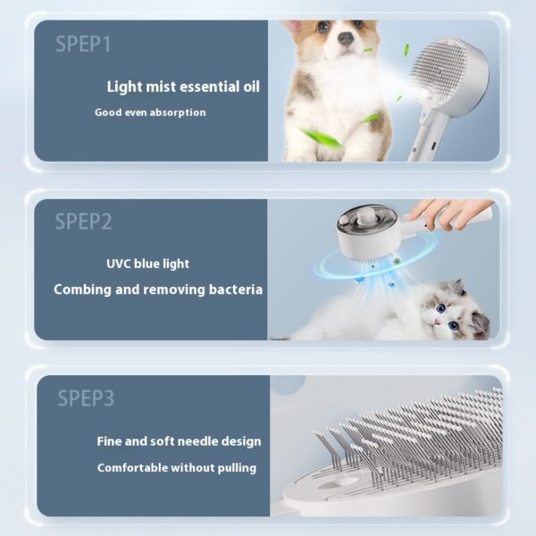 Animal Hair Remover Brush Dog And Cat Steam Brush Pet Self Cleaning Dog Brush Grooming Removes Cat Hairs Cat Dog Accessories Pet Products - Image 4