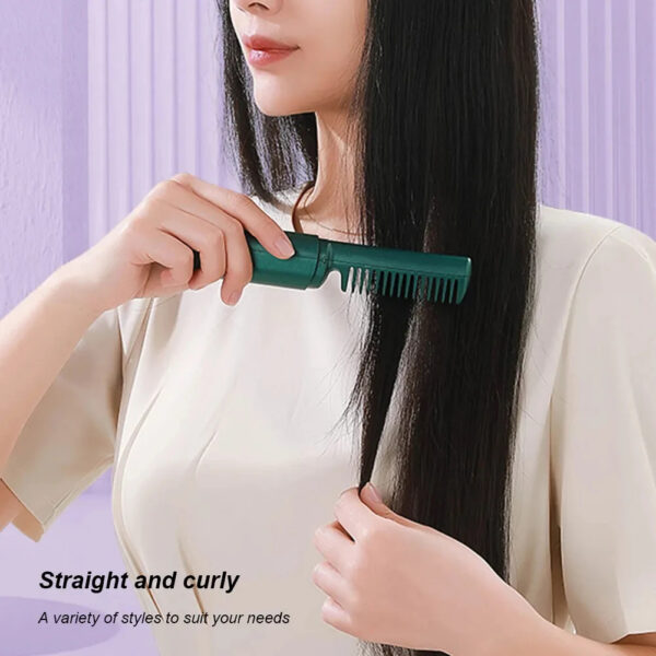 Professional Wireless Hair Straightener Curler Comb Fast Heating Negative Ion Straightening Curling Brush Hair Styling Tools - Image 2