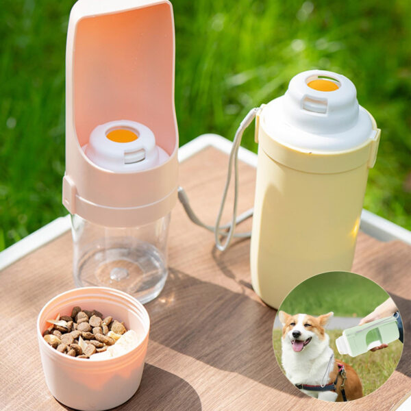 2 In 1 Travel Dog Water Bottle Pet Water Dispenser Feeder Drinking Feeder Dog Outing Water Feeder Pets Outdoor Portable Cup Pet Products - Image 2