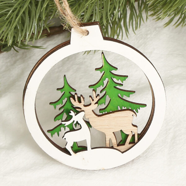 Creative Christmas Decorative Wood Products Small Pendant - Image 2