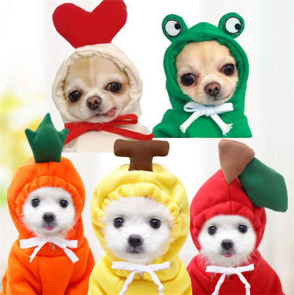 Cute Fruit Dog Clothes For Small Dogs Hoodies Winter Warm Fleece Pet Clothing Puppy Cat Costume Coat For French Chihuahua Outfit - Image 3