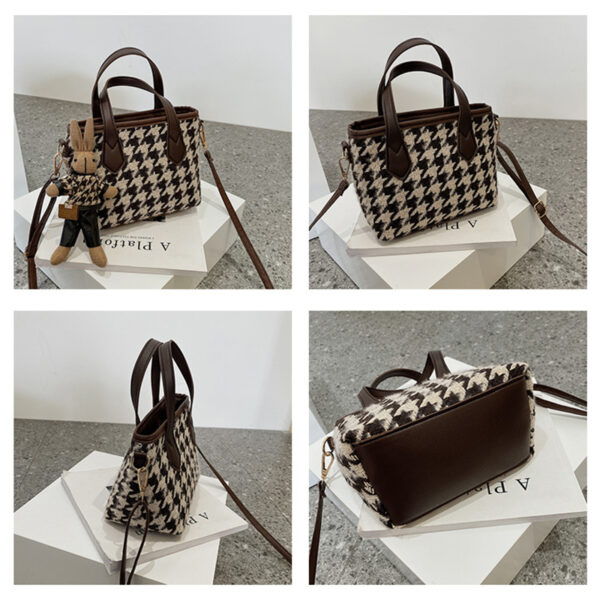 Fashion Houndstooth Shoulder Bags Portable Checkerboard Handbags All-match Messenger Bag Women Totes - Image 7