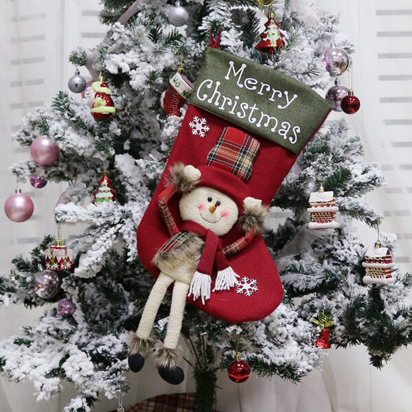 2024 New Year Xmas Big Stockings Set Decorations Christmas 3D Plush Big Sock Christmas Tree Pendant Decorating Supplies - Image 9