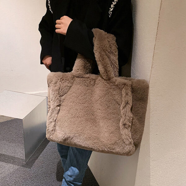 Winter Bags Chain Plush Handbag Totes Women Shoulder Bag - Image 4