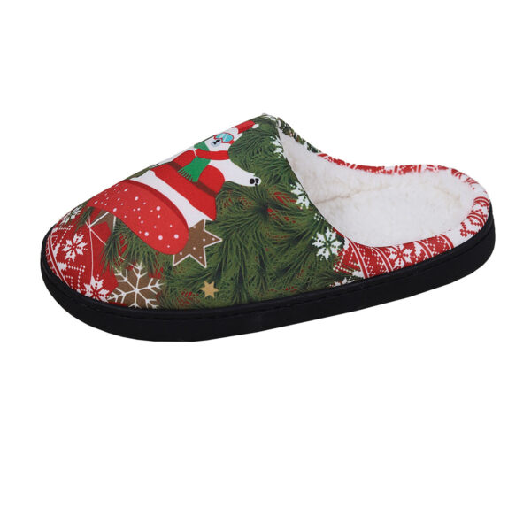 Christmas Snowman Elk Santa Claus Print Slippers Winter Warm Plush Slippers Indoor Non-slip Floor Bedroom Shoes - Image 8