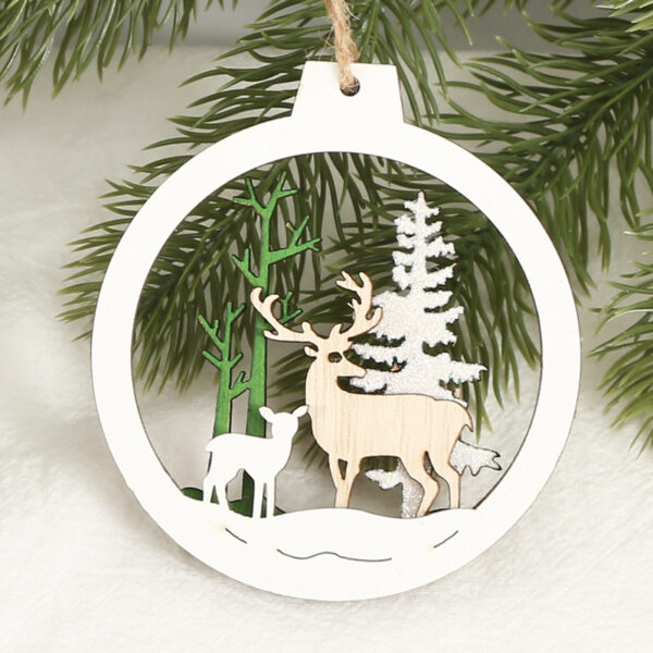 Creative Christmas Decorative Wood Products Small Pendant - Image 3