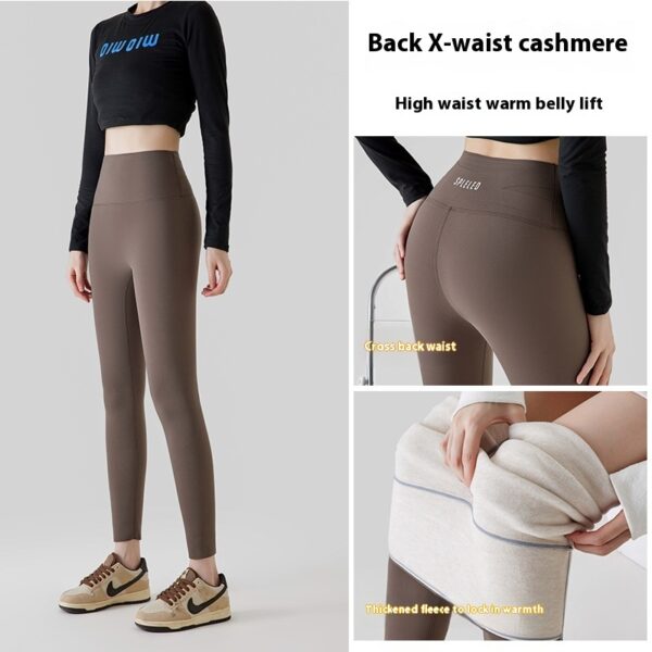 High Waist Cashmere Leggings Winter Warm Solid Plush Pants Fashion Slim Trousers Women Clothing - Image 7