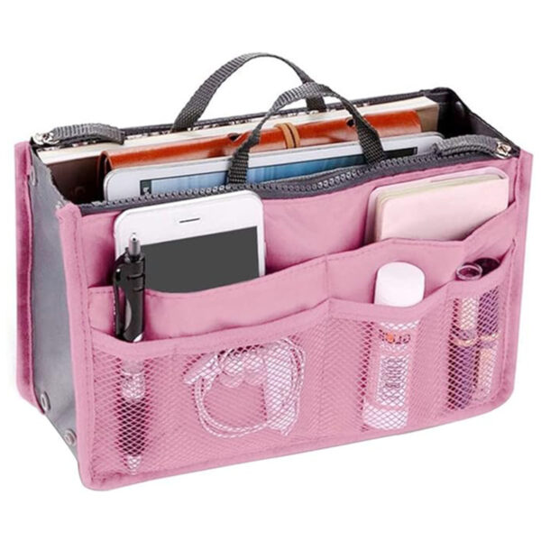 Handbag Organizer Insert For Women With 13 Pockets Large Capacity Lining Zipper Handle Portable Women's Purse Bag Travel Documents Cards Small Items - Image 9