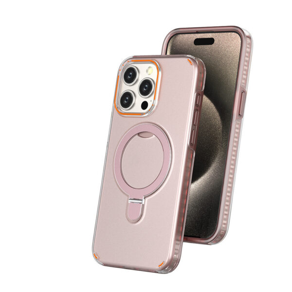 New Colorful Magnetic Bracket Phone Case With Holder Stand Cover For Magesafe Magnetic Transparent Wireless Charge Case For Phone - Image 7