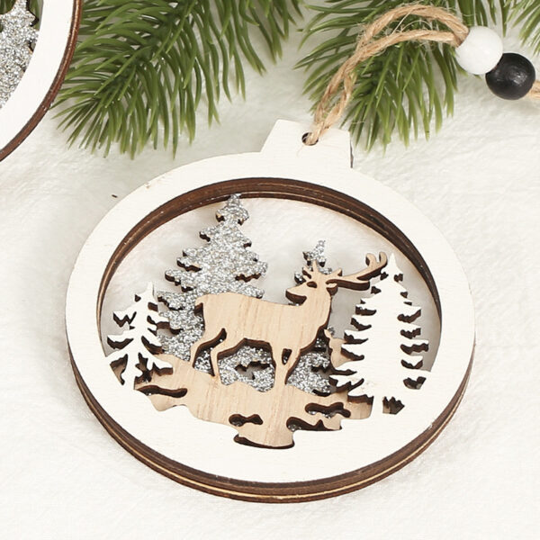 Creative Christmas Decorative Wood Products Small Pendant - Image 10