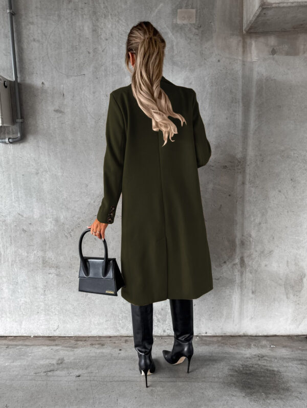 Long Sleeve Lapel Coat Winter Fashion Solid Double Breasted Slim Long Jacket Womens Clothing - Image 5