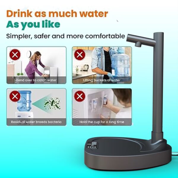 Added Extension Tupe Water Dispenser Automatic Water Bottle Desktop Rechargeable Water Dispenser With Stand - Image 6