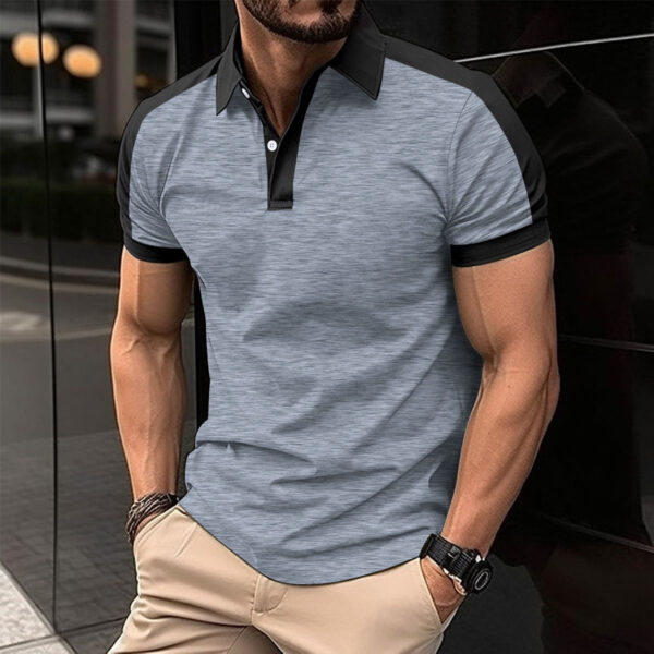 Men's Short Sleeve Business Shirt Summer Casual Polo Shirts - Image 5