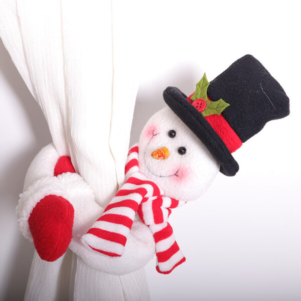 Christmas Snowman Curtain Buckle Decorative Products Velcro