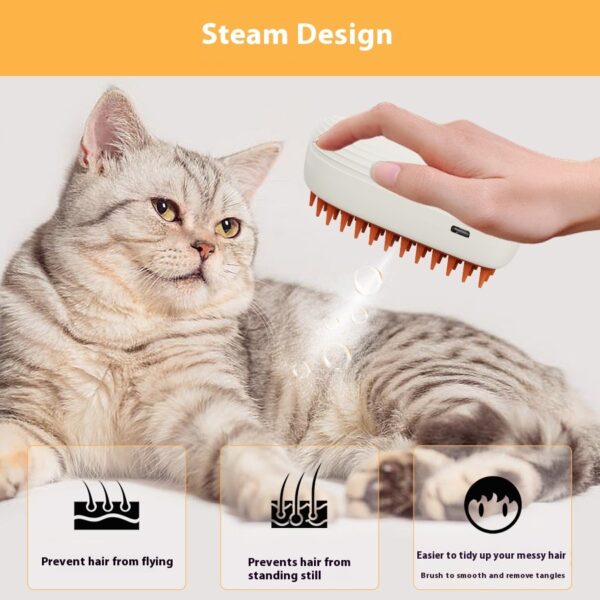 USB Rechargeable Pets Steam Brush Spray Massage Comb Pet Grooming Tools Cat Steam Comb Pet Products - Image 5