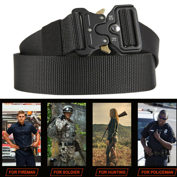 Military Tactical Belt Heavy Duty Security Guard Working Utility Nylon Waistband - Image 2