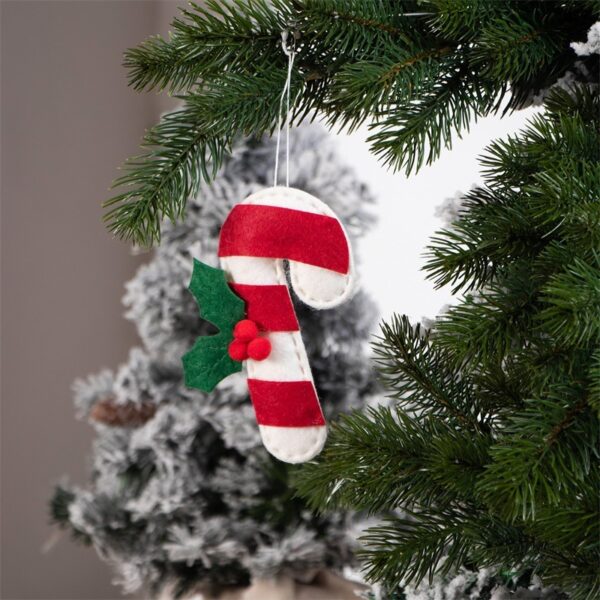 Christmas Decoration Products Crutch Shape Non-woven Felt Pendant - Image 2