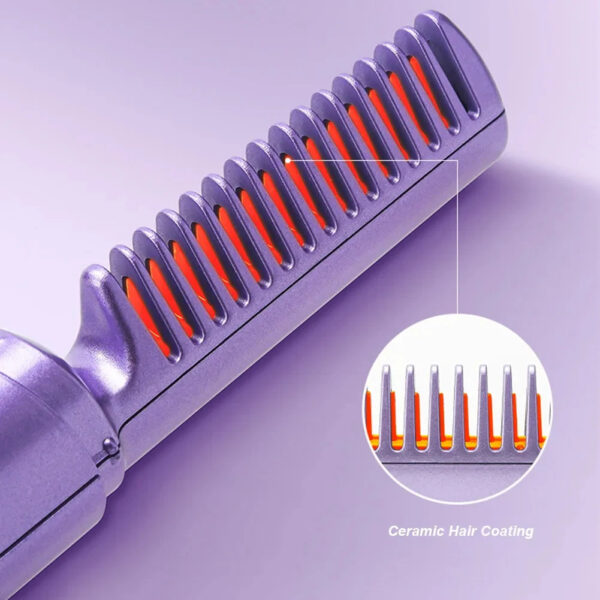 Professional Wireless Hair Straightener Curler Comb Fast Heating Negative Ion Straightening Curling Brush Hair Styling Tools - Image 5