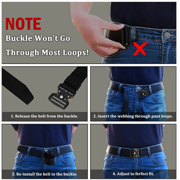 Military Tactical Belt Heavy Duty Security Guard Working Utility Nylon Waistband - Image 4