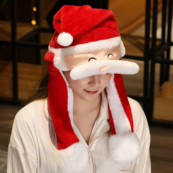 Novel Movable Christmas Hat Winter Cute Santa Claus Snowman Elk Hat - Image 7